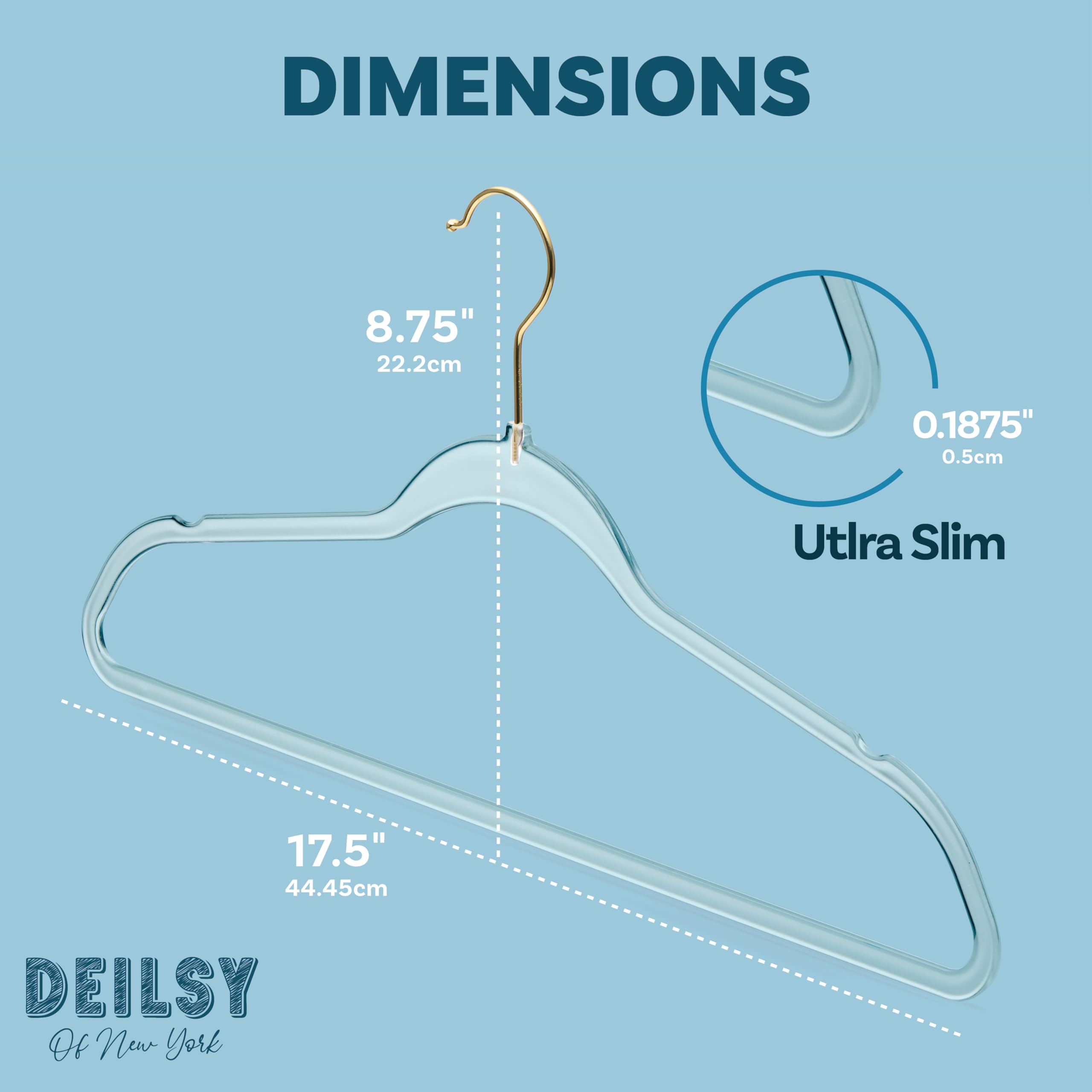 DEILSY easy daily-use hangers help garments slide smoothly onto the rack.