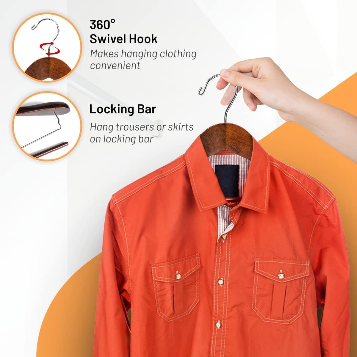 DEILSY heavy-duty hanger supports coats, suits, and dresses.