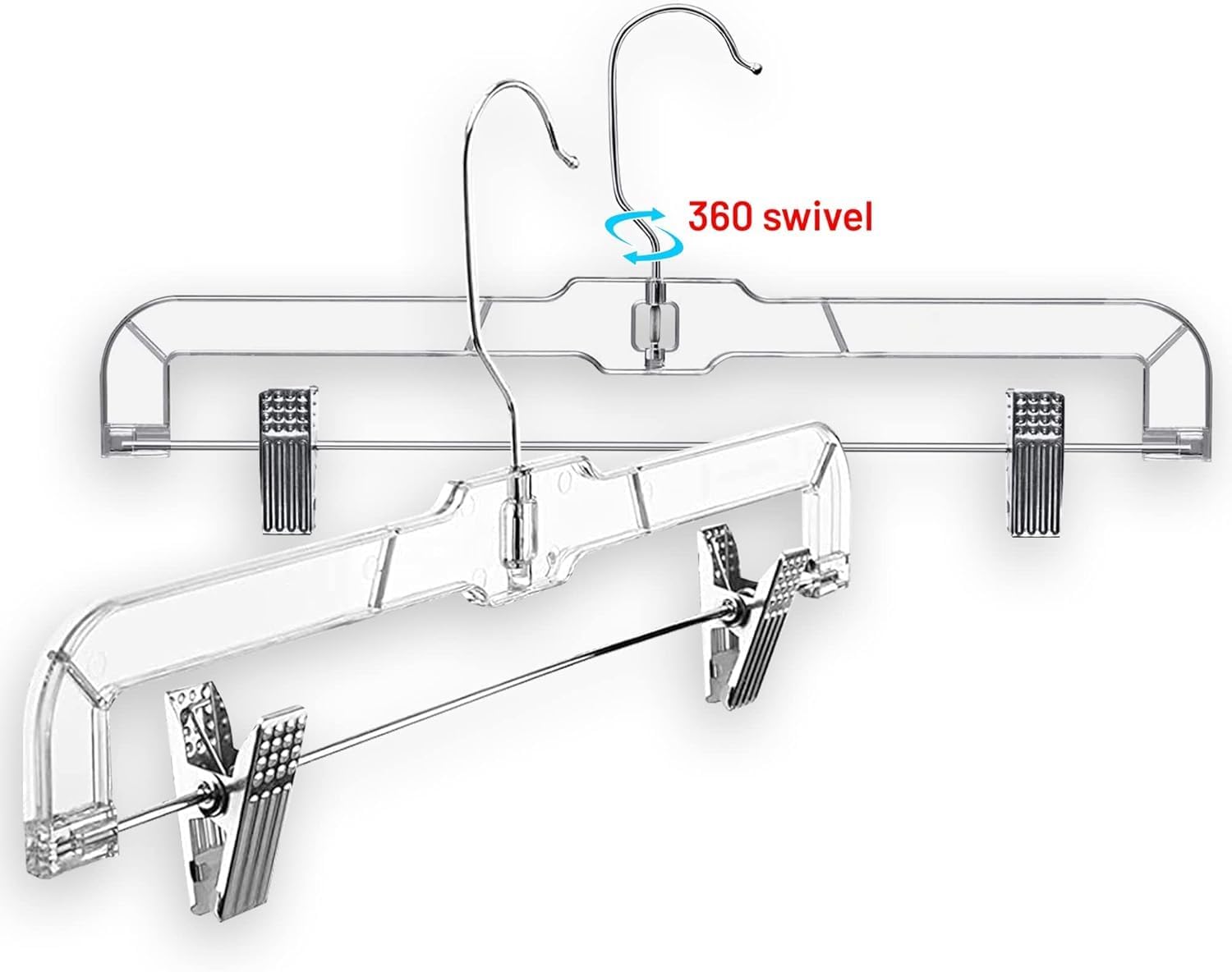 DEILSY multi-use hangers suitable for skirts, pants, shorts, and towels.