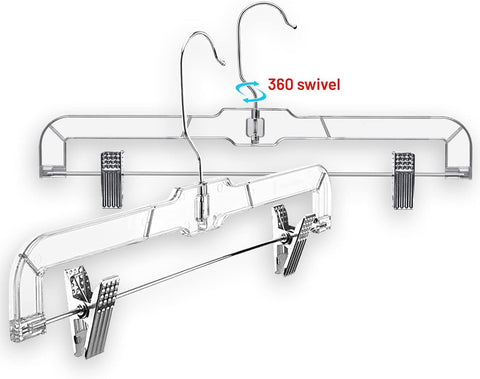 DEILSY multi-use hangers suitable for skirts, pants, shorts, and towels.