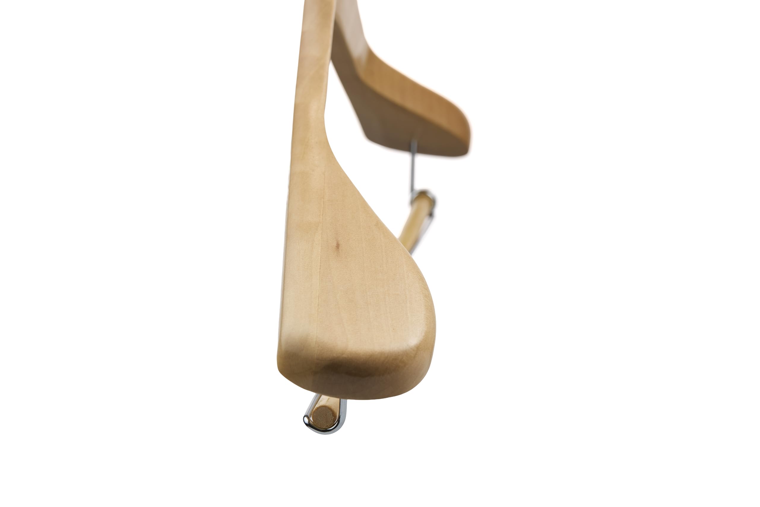 DEILSY Natural Suit Hangers polished finish protects delicate fabrics.