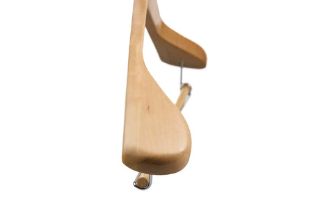 DEILSY Natural Suit Hangers polished finish protects delicate fabrics.