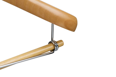 DEILSY Natural Suit Hangers six-pack neatly displays in a closet.