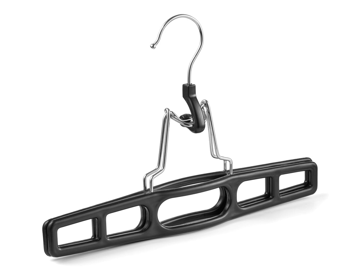 DEILSY locking-hook pants hanger securely holds garments with no slipping.