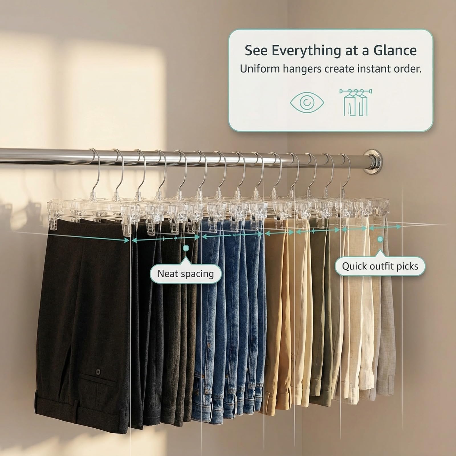 DEILSY sleek modern design enhances closet aesthetics and organization.