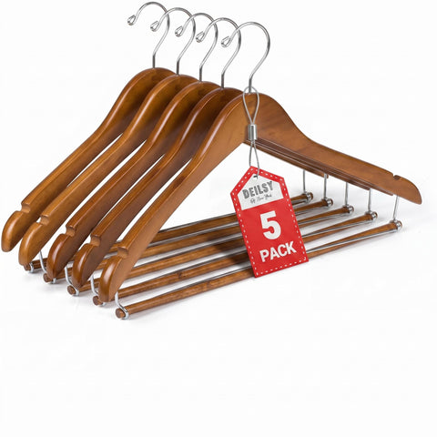 DEILSY suit hangers with open bar keep jackets in shape and wrinkle-free.