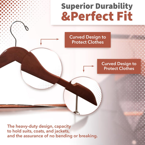DEILSY wide-shoulder hangers support heavy suits and jackets without deforming.
