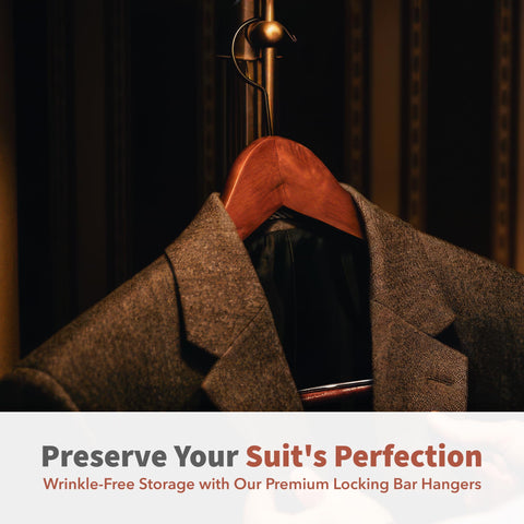 DEILSY wooden coat hangers in brown finish add a premium closet look.