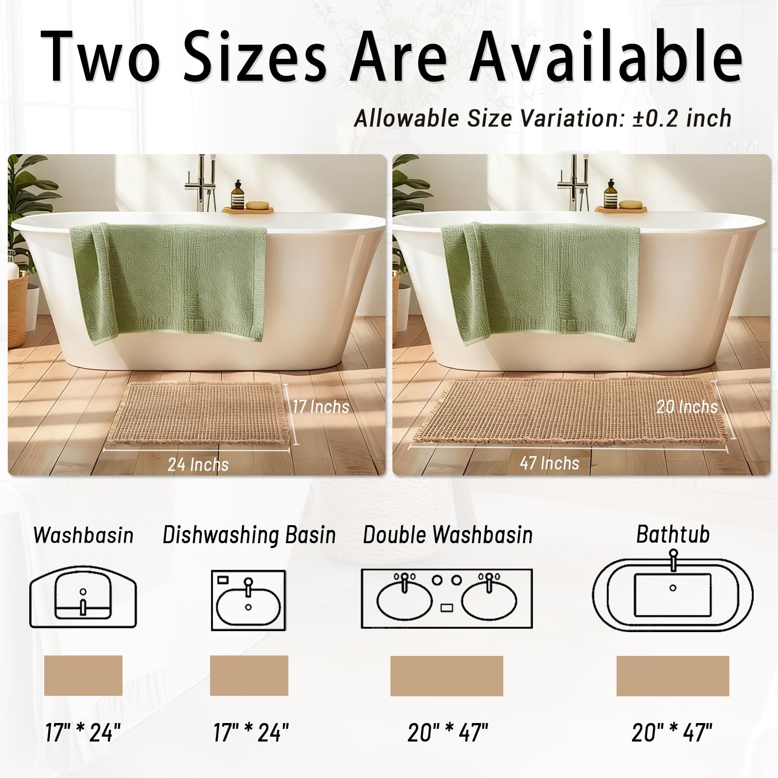 Dekafri waffle bath mat with absorbent weave soaking up moisture quickly
