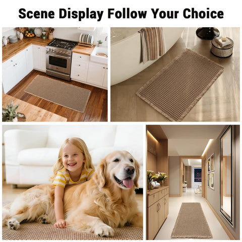 Dekafri waffle bath mat brown finish blends with any decor