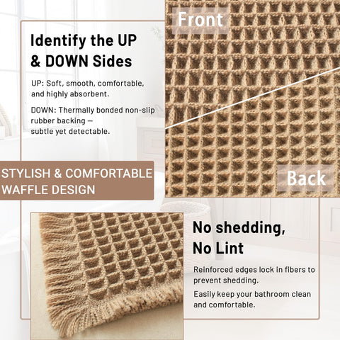 Dekafri waffle bath mat with non-slip backing on wet floors for safety