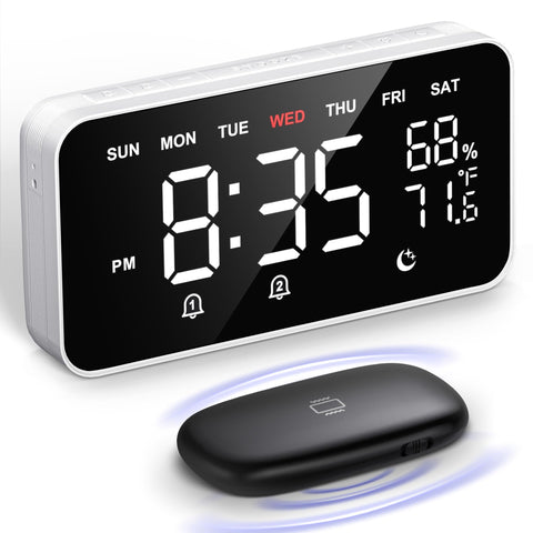 Dekala bed shaker alarm clock with wireless vibration for heavy sleepers