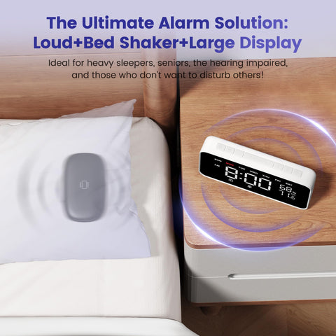 Dekala dual alarms clock showing two independent wake times