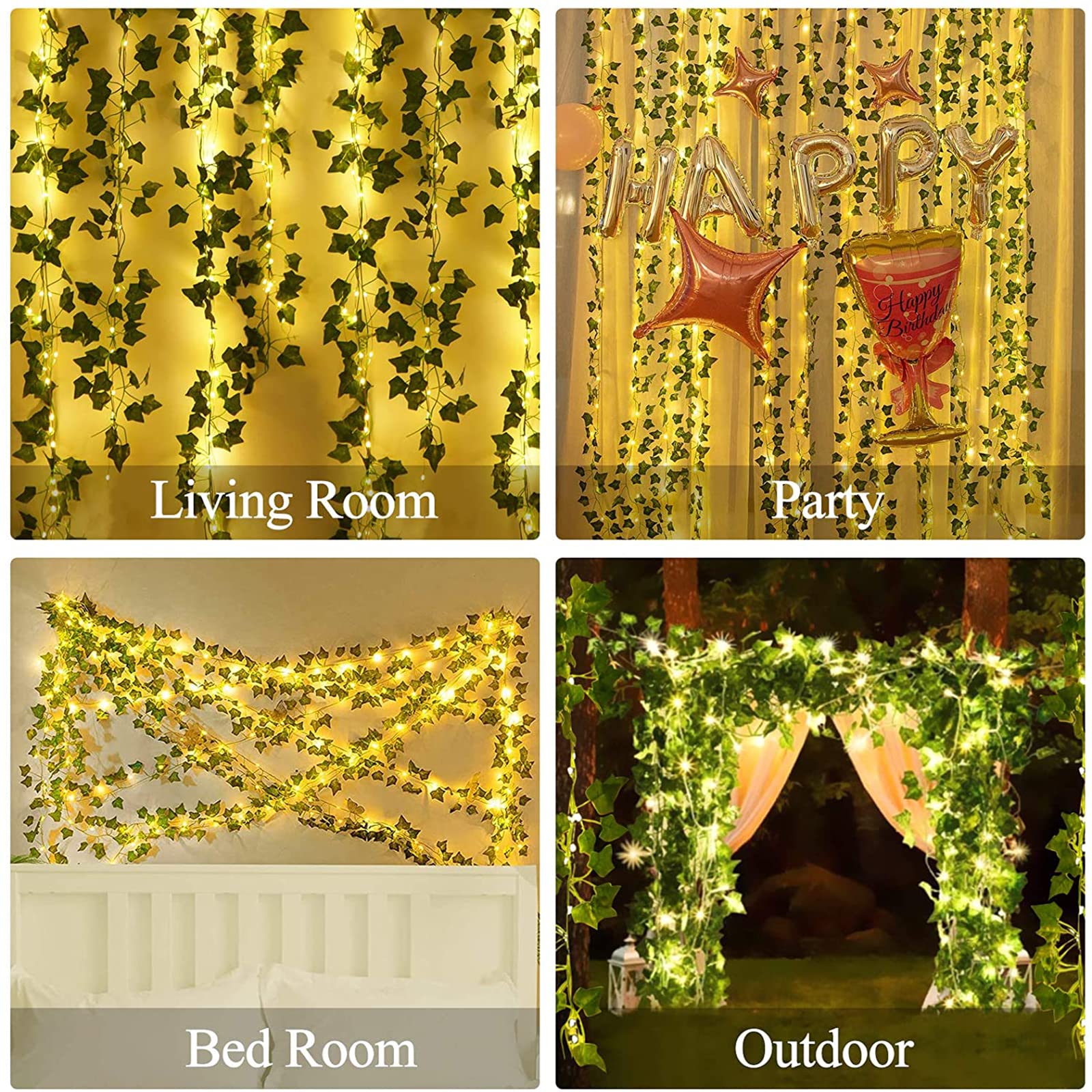 DEKEones artificial ivy leaves brighten fences and privacy screens.