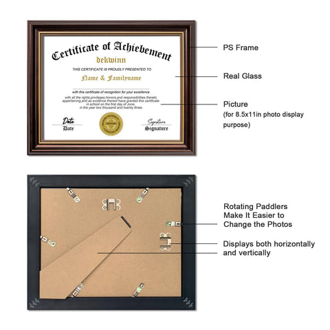 DEKWINN close-up of gold trim on diploma frame