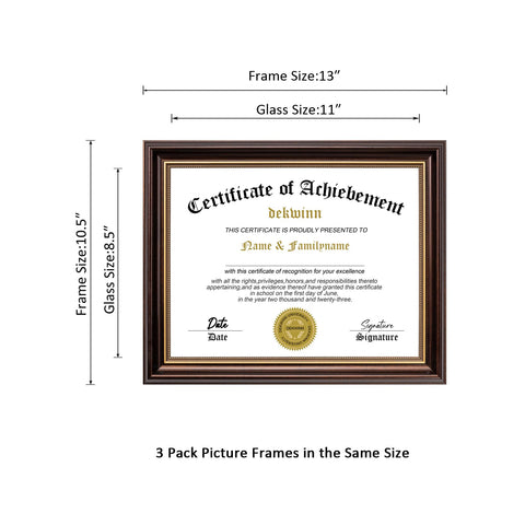 DEKWINN real glass cover protecting certificates and photos from scratches
