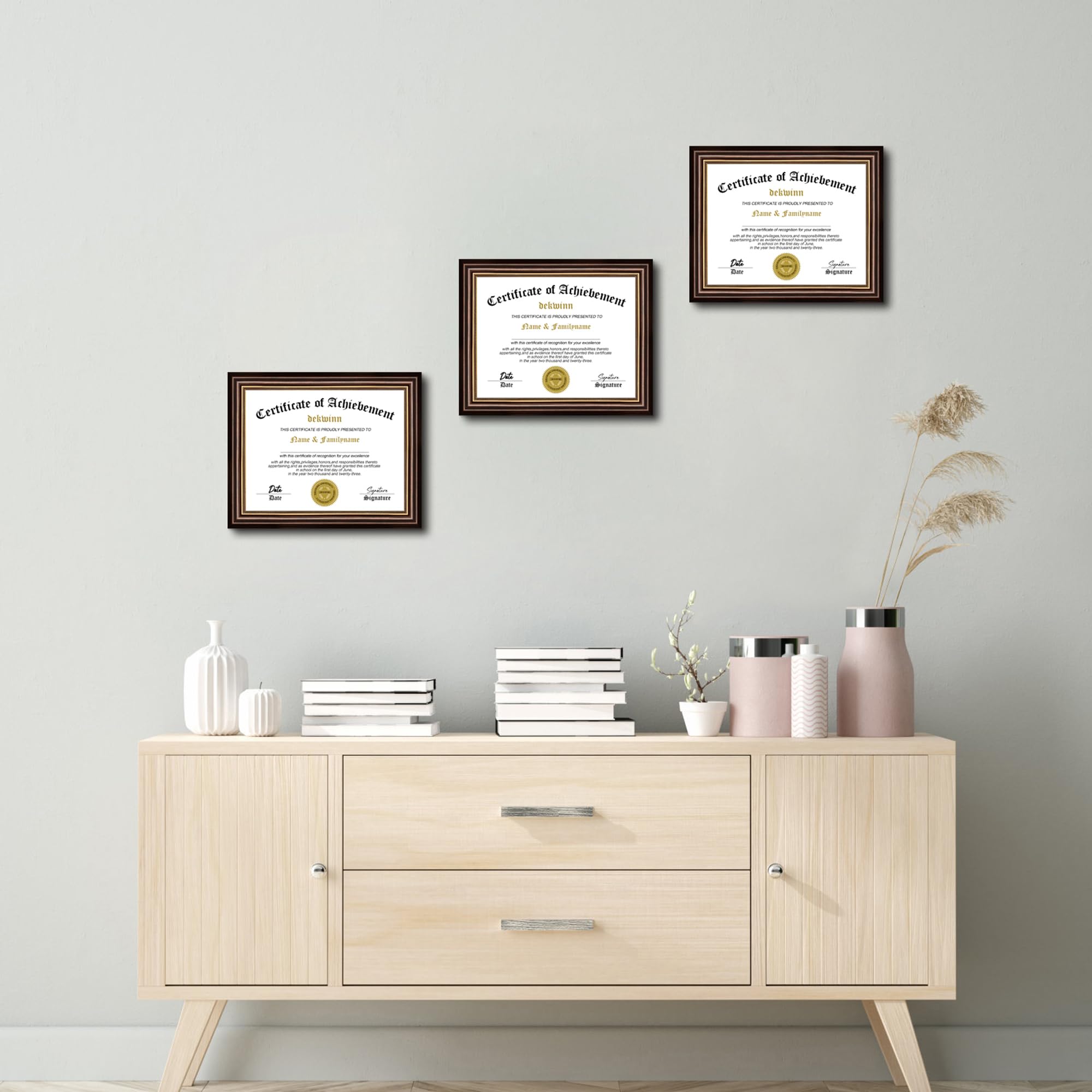 DEKWINN gift-ready diploma frame set for grads and professionals
