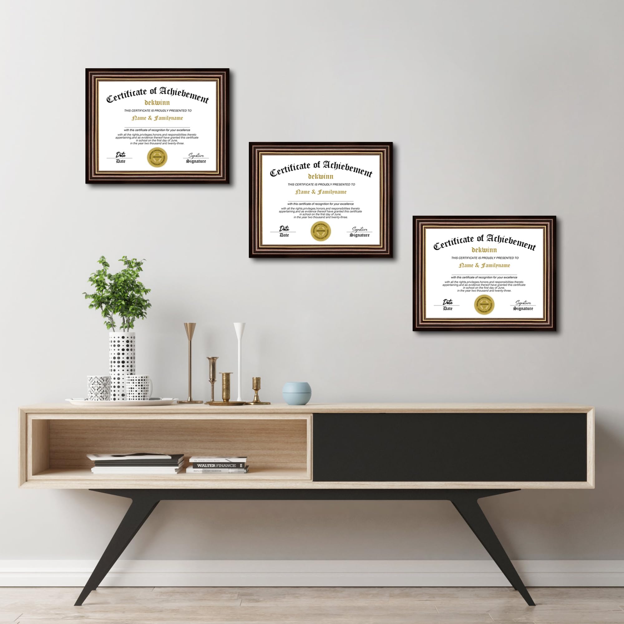 DEKWINN wall-mount hangers and back panel for secure display