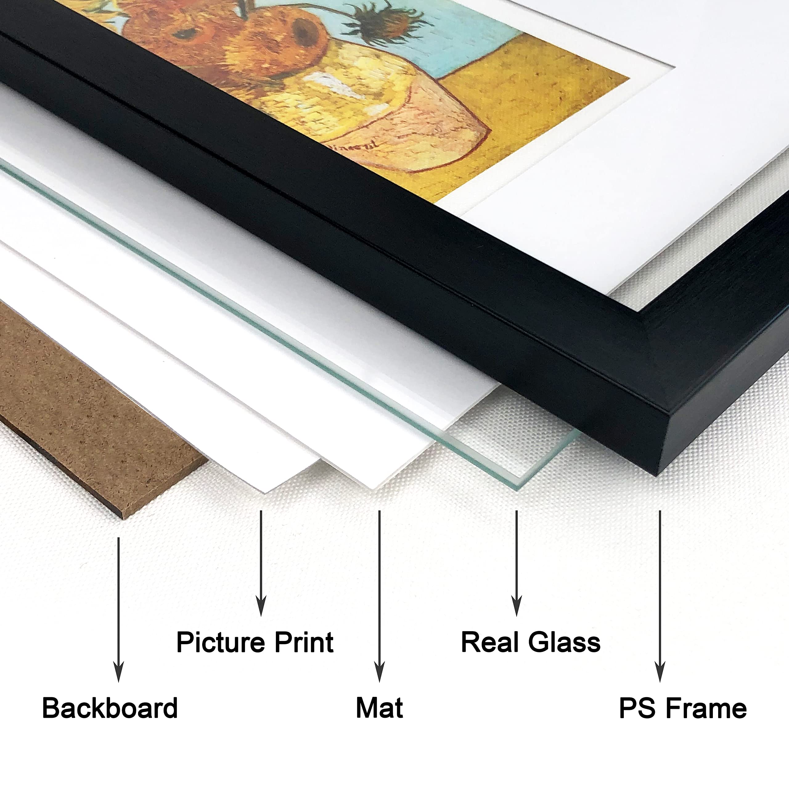 DEKWINN 11x14 frame set 3 without mat ideal for large prints