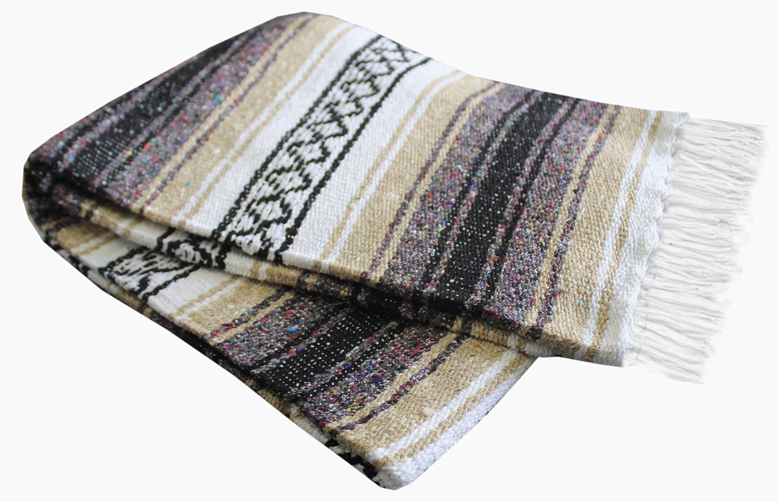 Del Mex Classic Blanket in car, convenient travel throw for road trips.