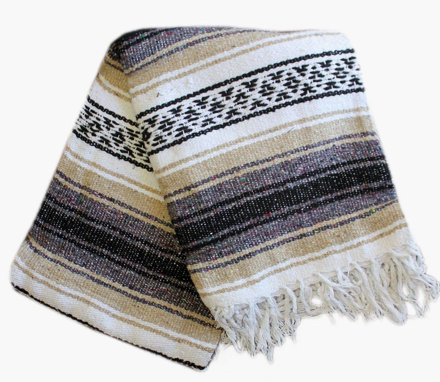 Del Mex Classic Blanket in yoga practice as warm, supportive accessory.
