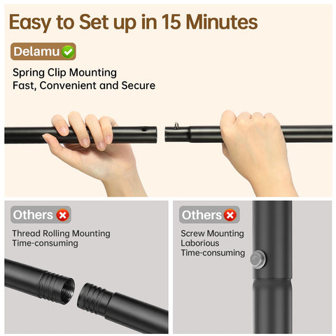Delamu sturdy steel frame supports heavier loads with stability