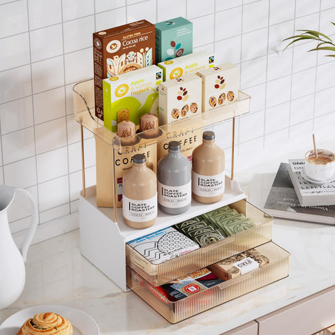 Delamu Amber vanity organizer complements modern bathroom decor