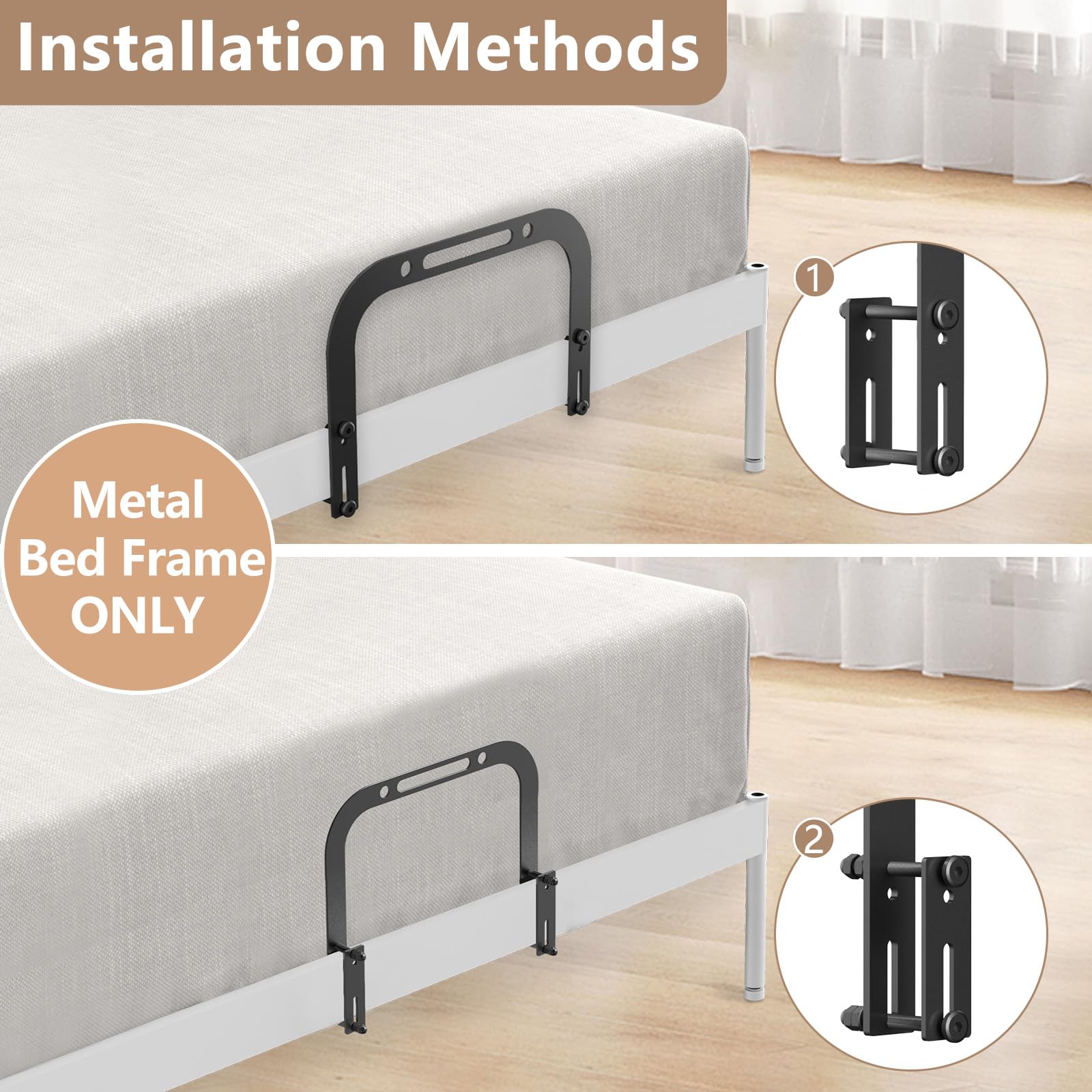 DELLAN adjustable bracket design fits most standard metal frames securely