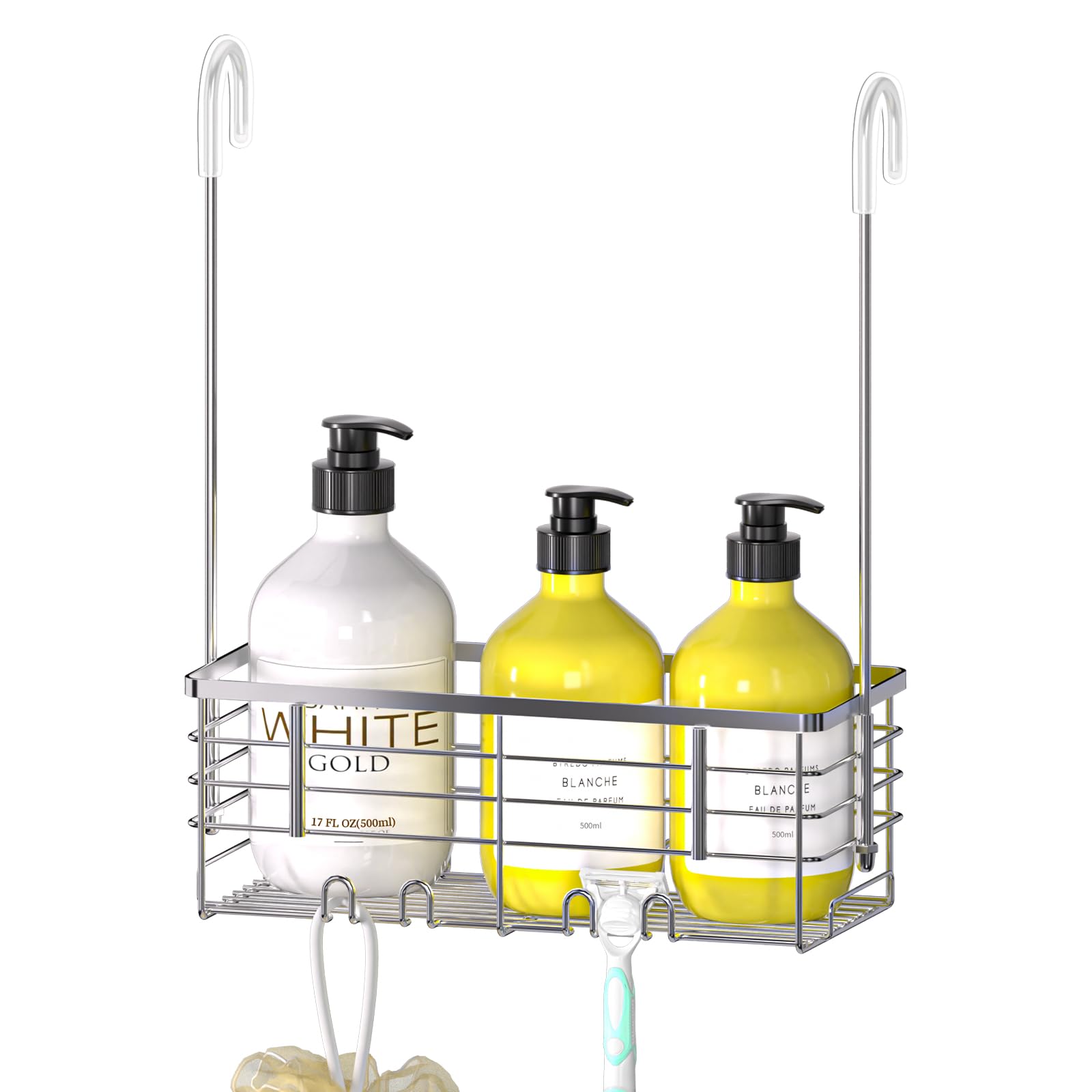 DELLAN hanging shower organizer over door, versatile storage option