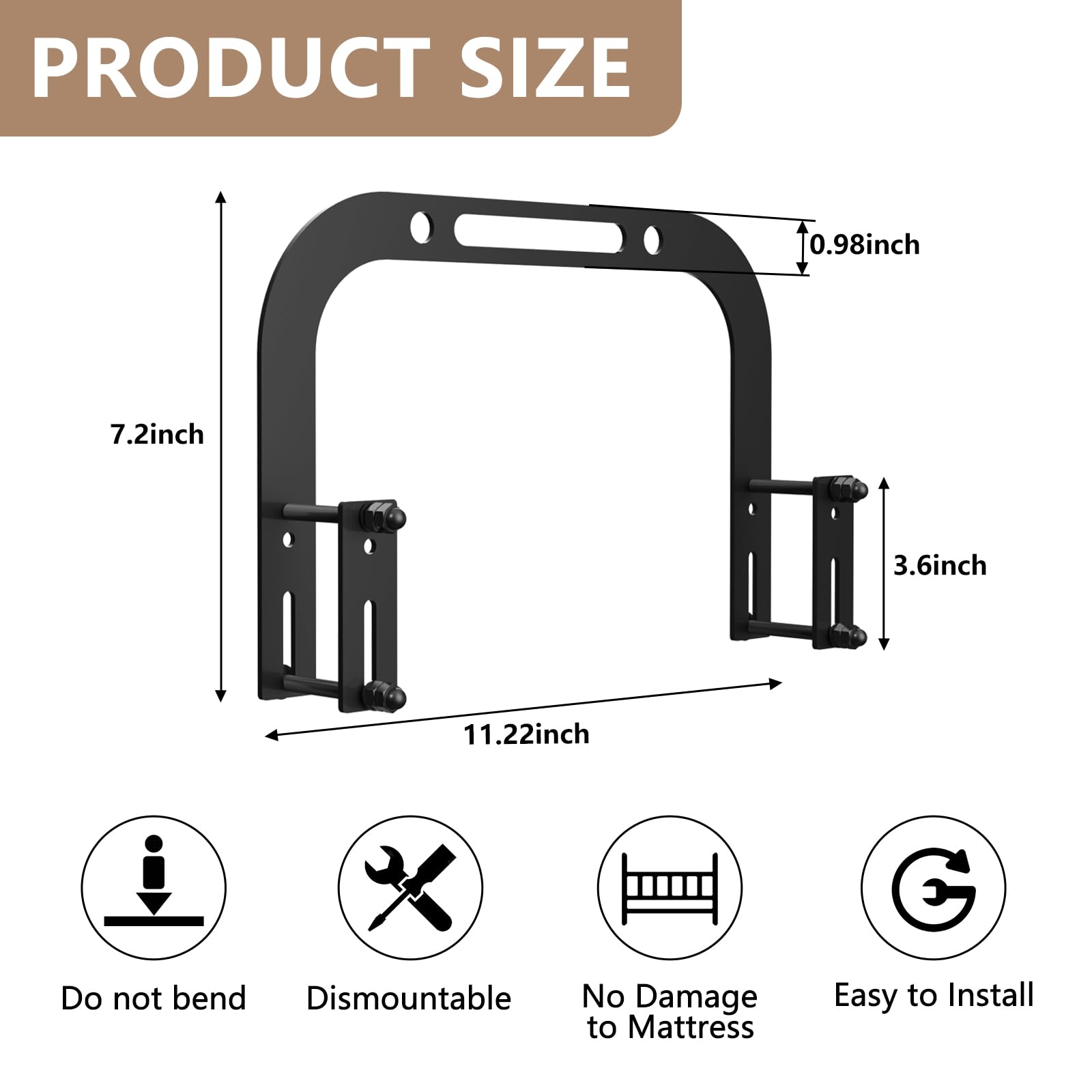 DELLAN non-slip gripper retainer bar prevents shifting and enhances sleep stability