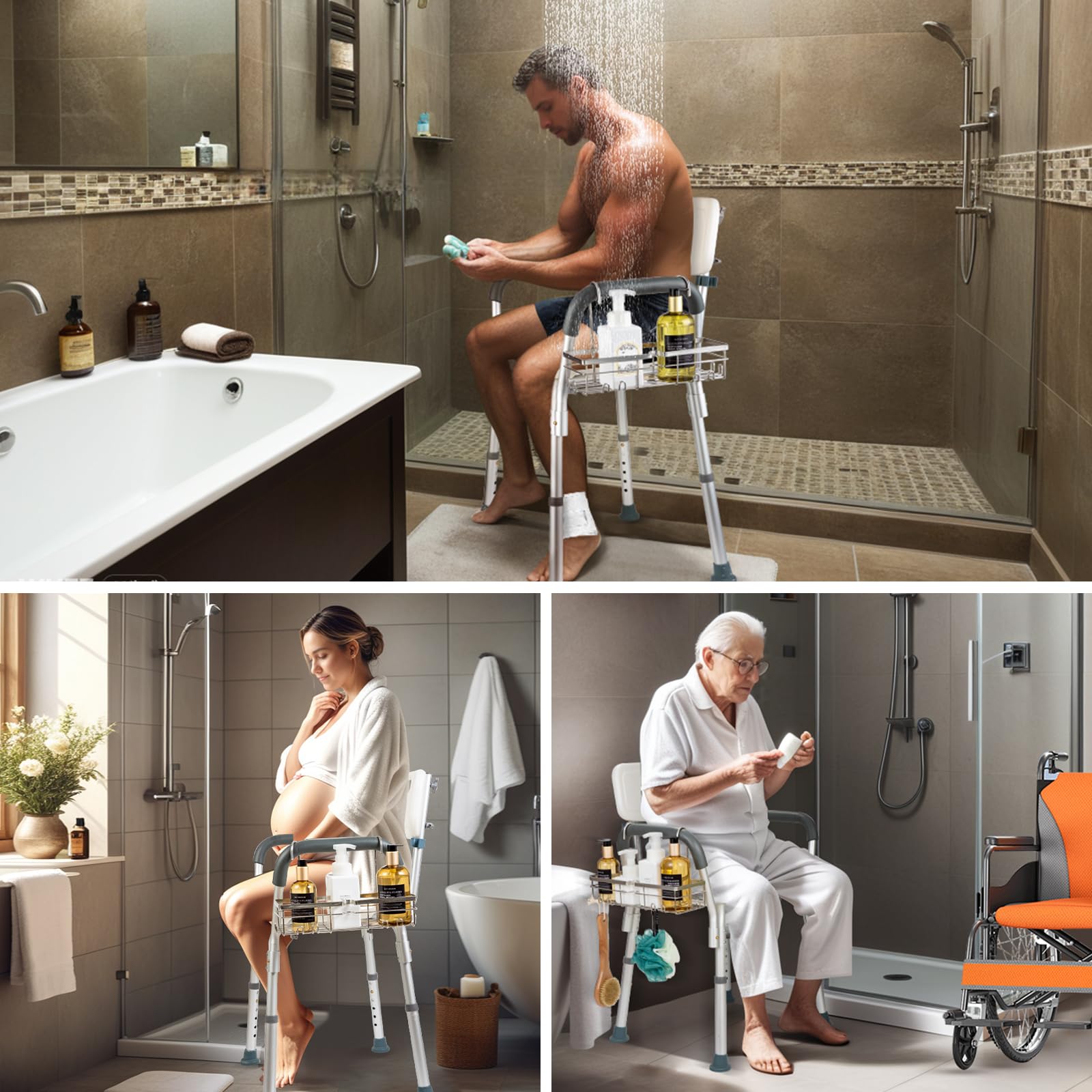 DELLAN shower-head-holder integrated design frees up standing space during bath time.