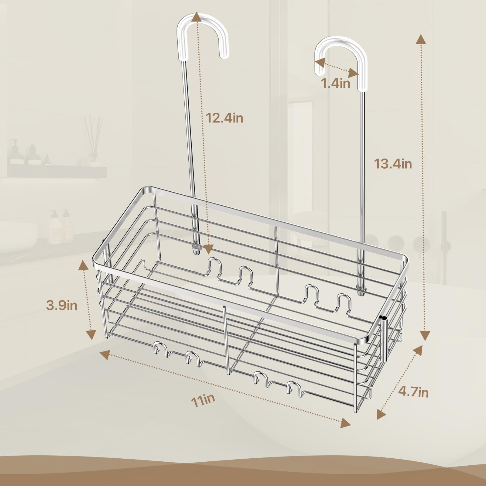 DELLAN large-capacity organizer fits large shampoo bottles
