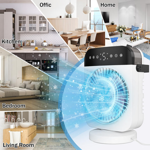Deller portable air conditioner USB charging showing flexible power options.