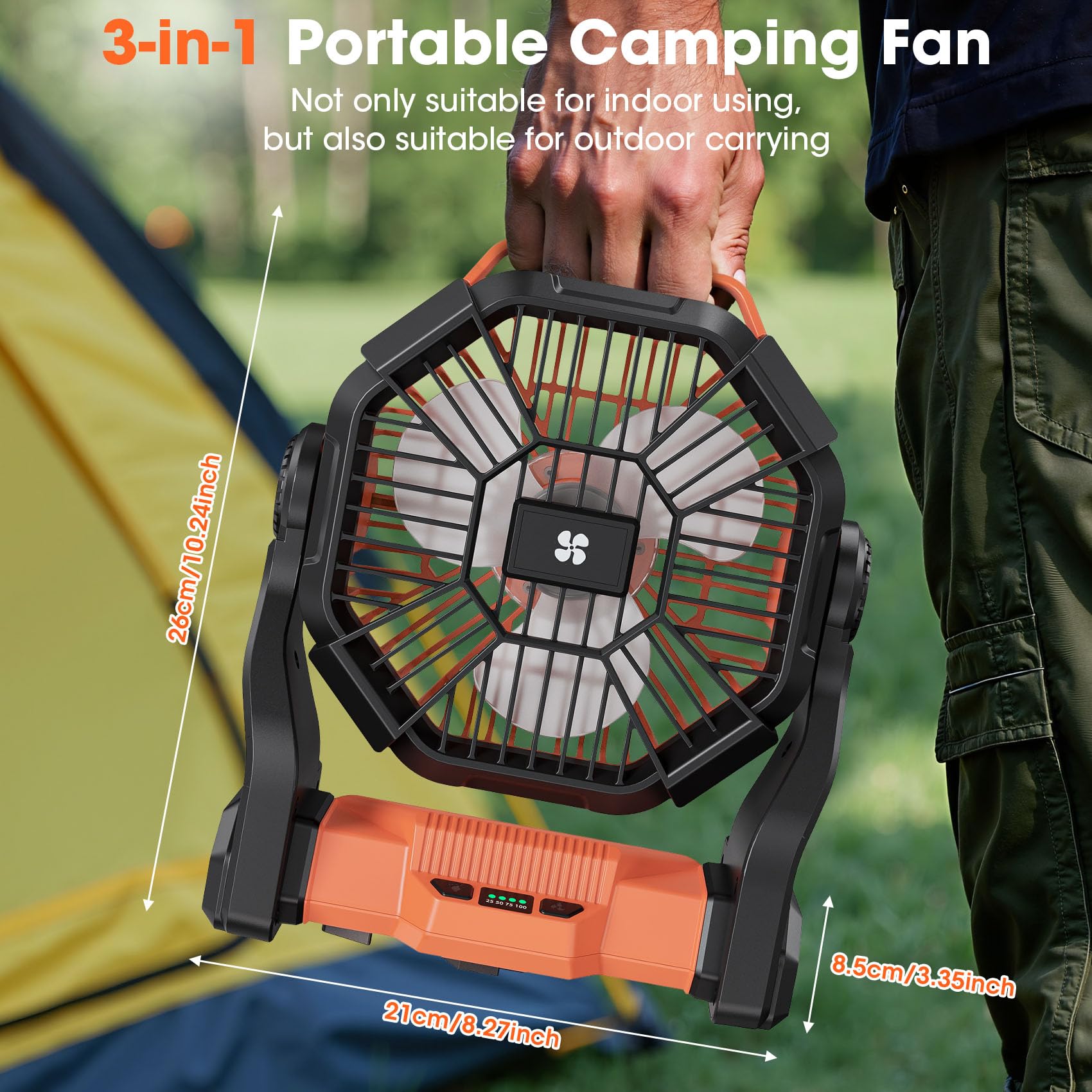 Deller USB-C powered fan charges from power banks.