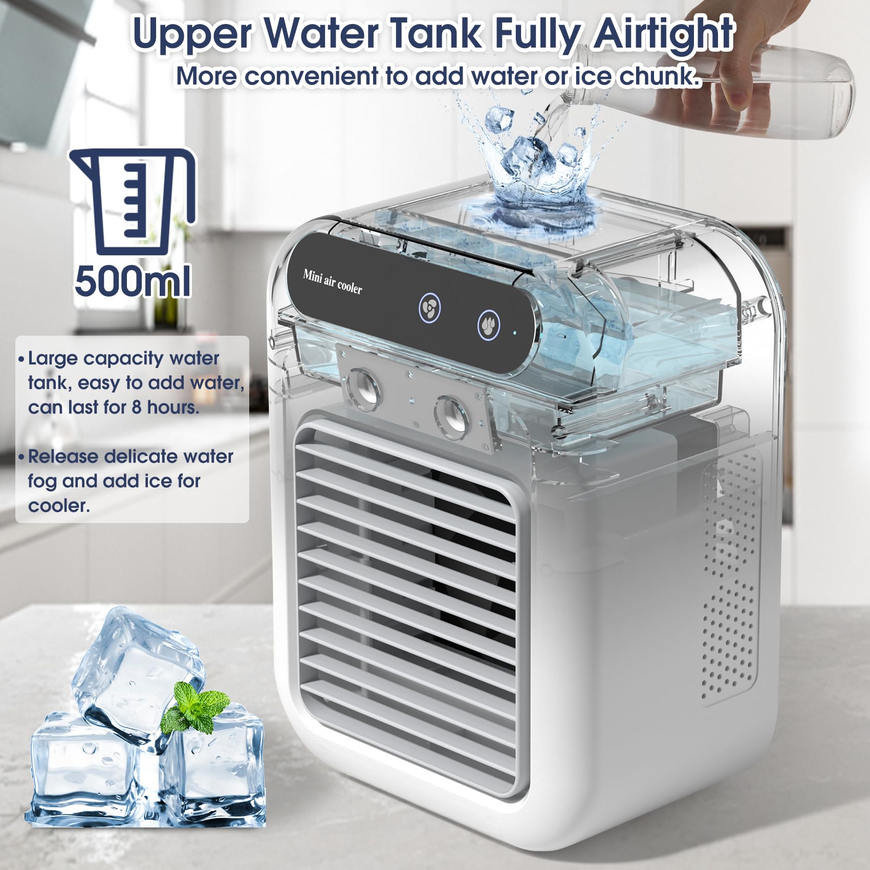 Deller portable cooling for office and outdoor spaces.