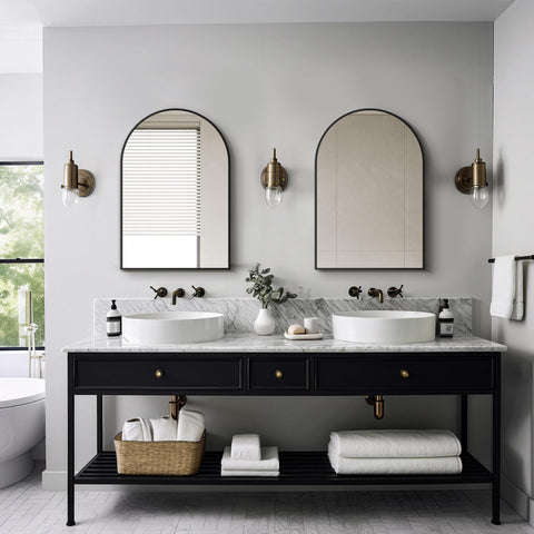 Delma arched mirror uses durable aluminum frame for long-lasting quality