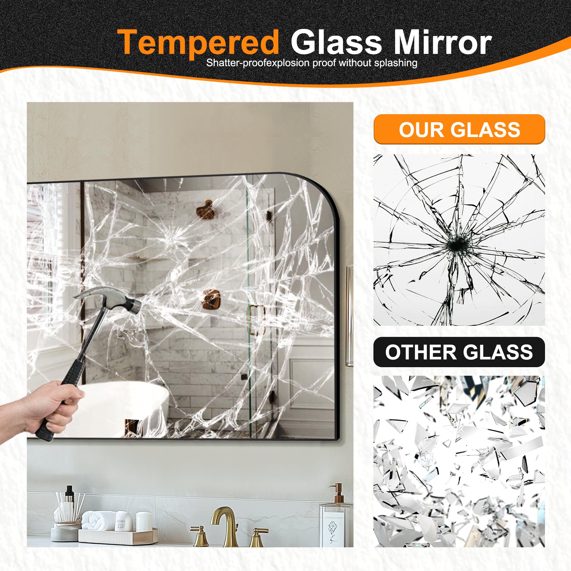 Delma shatterproof safety mirror protects family while remaining clear