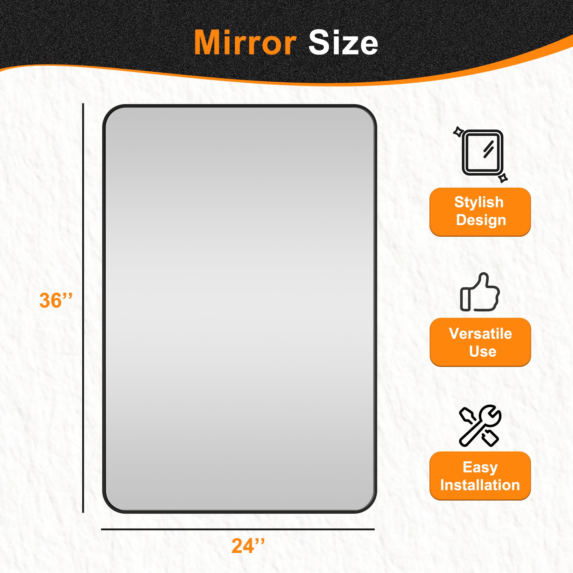 Delma bathroom mirror built to last for daily use.
