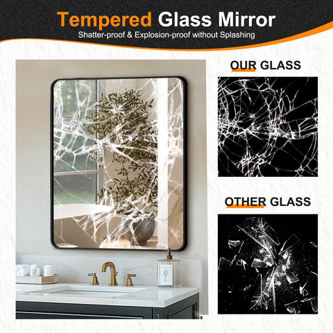 Delma bathroom mirror includes installation hardware for quick setup.