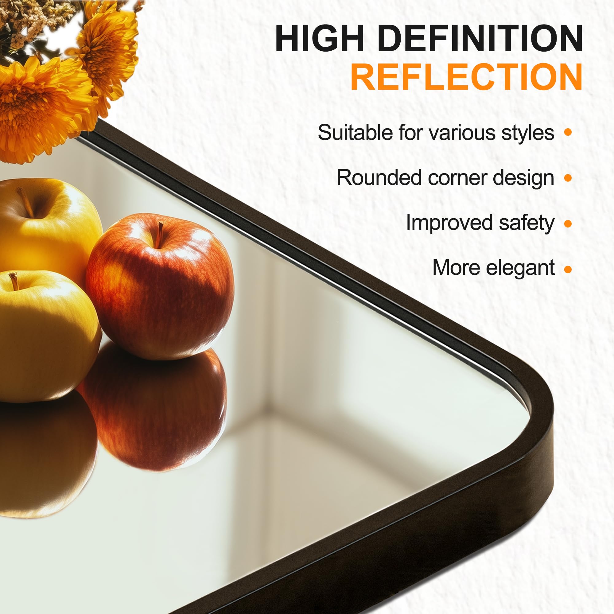 Delma sleek black frame adds modern style to any room.