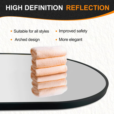 Delma oval mirror with shatter-proof design offers safer use in families.