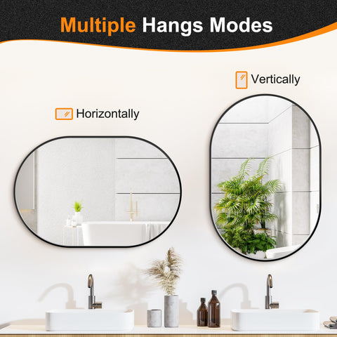 Delma oval mirror fits entryway, living room, or bathroom for versatile decor.