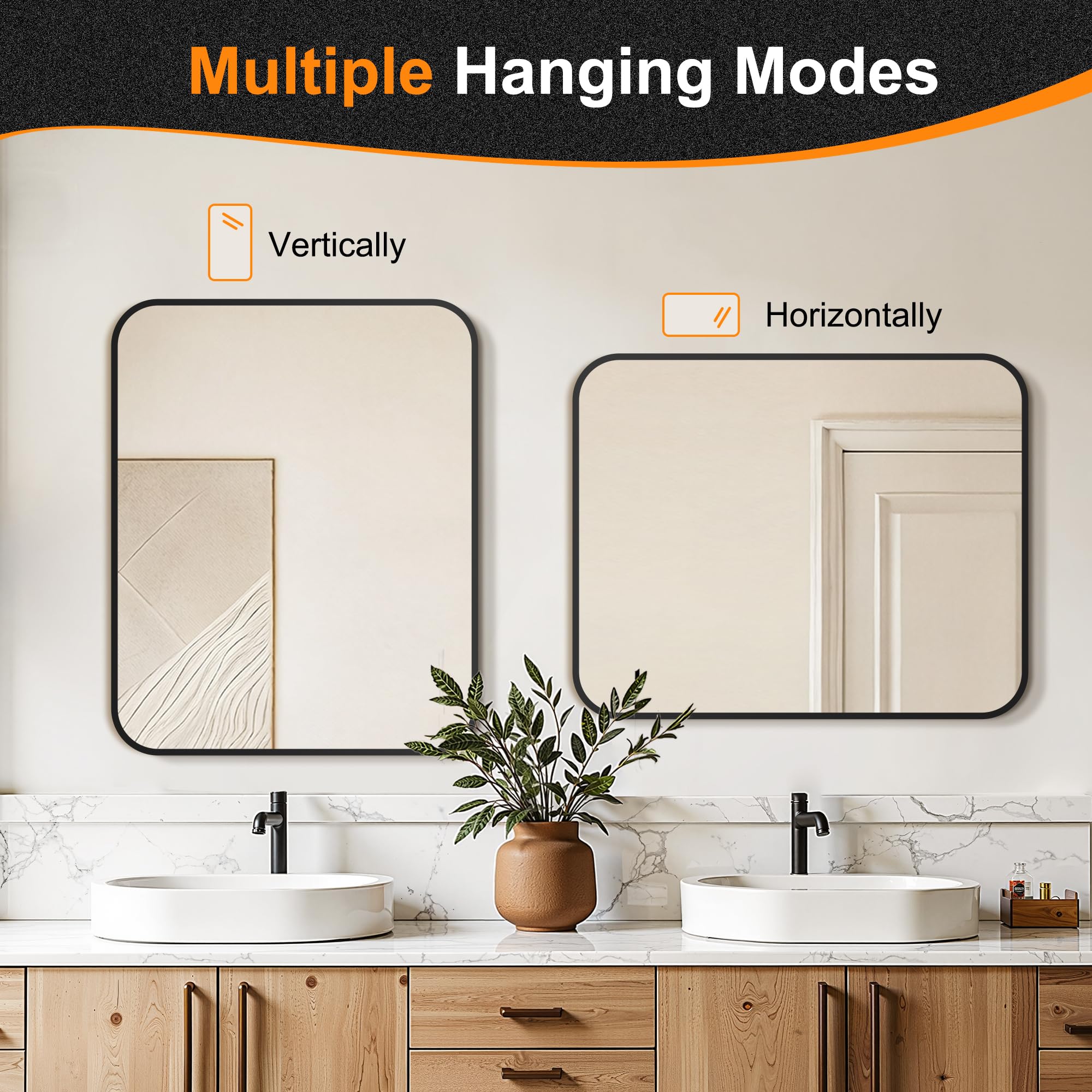 Delma mirror suits entryways, vanities, and bathrooms with versatile placement.
