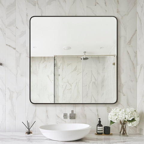 Delma vertical-mount mirror saves wall space while adding sleek style