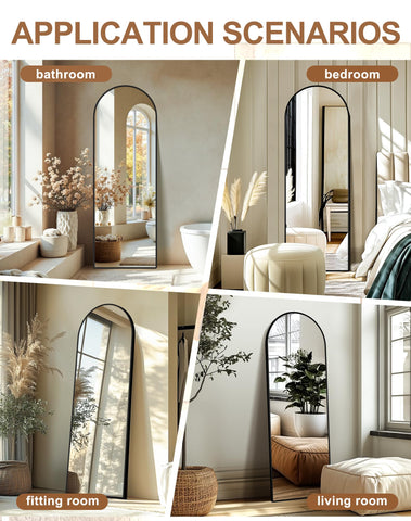 Delma black aluminium mirror blends with modern décor and humid environments.