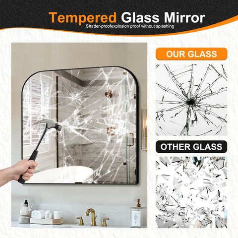 Delma black framed mirror ideal over sink or console table