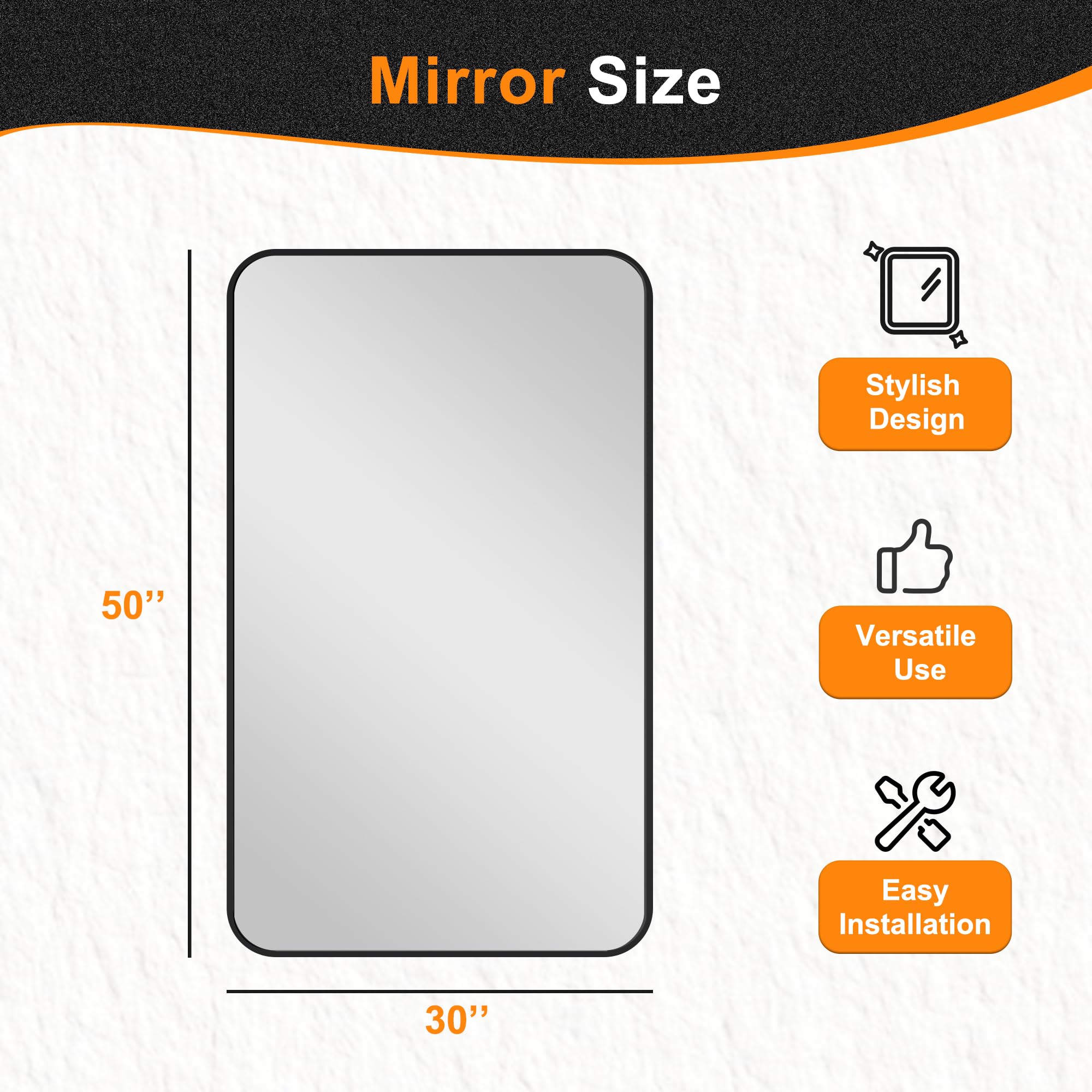 Delma durable vanity mirror maintains a polished look daily