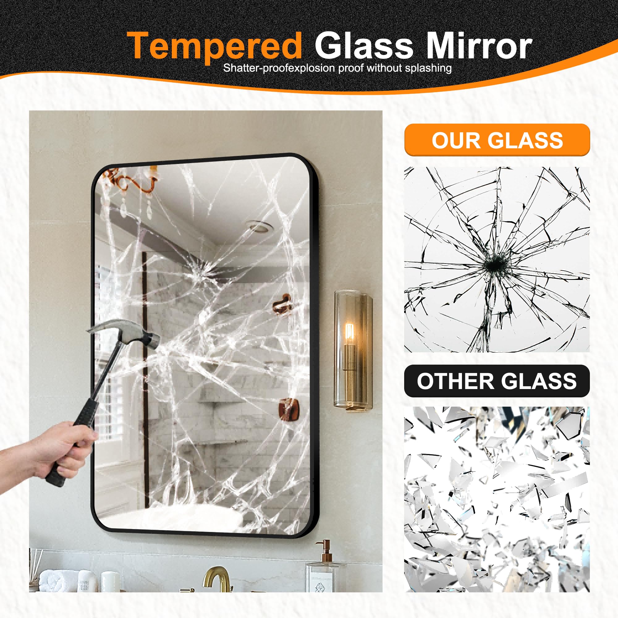 Delma easy-install mirror ships with mounting hardware for quick setup