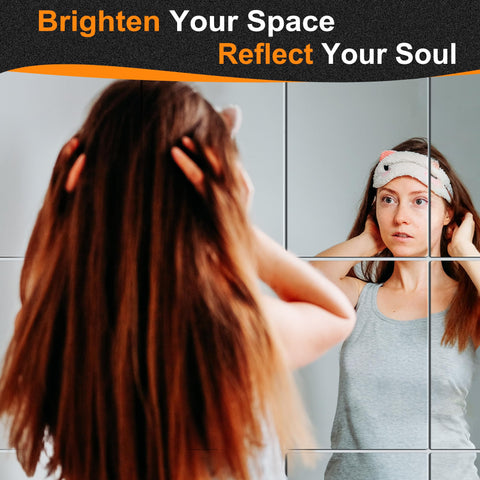 Edge frosted Delma tiles provide safer, softened edges on wall mirrors.