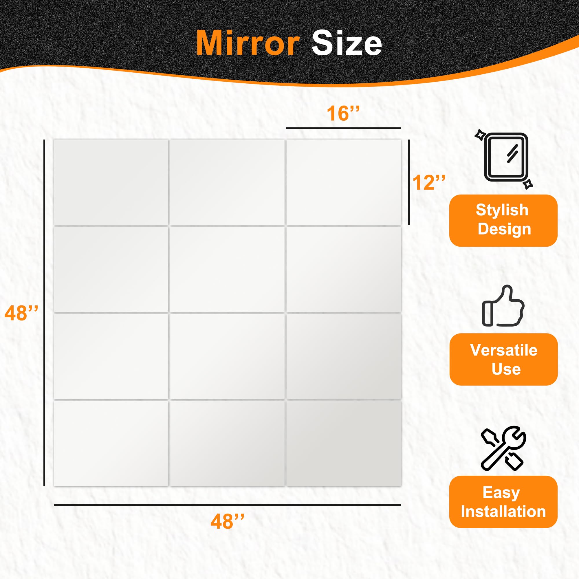 Delma packaging with foam EVA protects mirror tiles during transit.